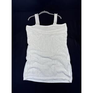 GAP White Crochet Cutaway Cover Up Midi Dress Above Knee Large Boho Beach